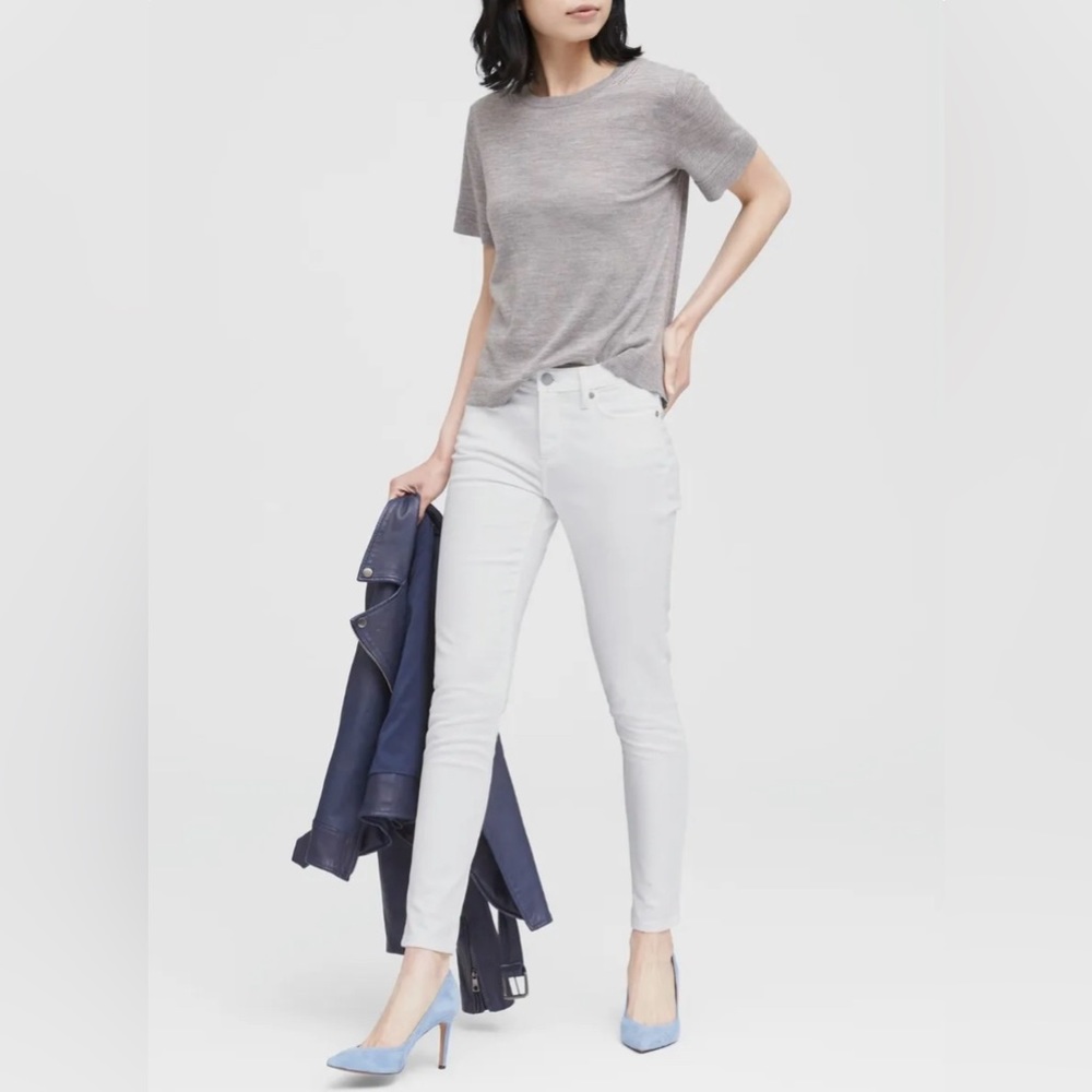 Banana Republic White Skinny Jeans Size 30 Preppy Summer Vacation EUC